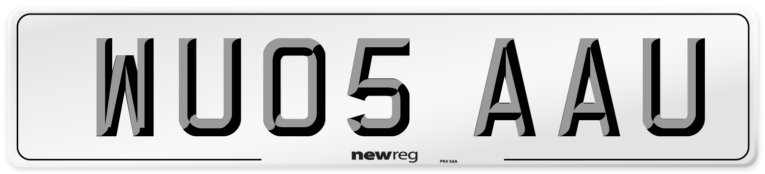 WU05 AAU Number Plate from New Reg